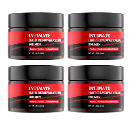 Men's Hair Removal Cream for Intimate Areas Fast-Acting Painless Depilatory with Squalane for Groin Chest Back Body Sensitive Skin 50g 1-5 Pack