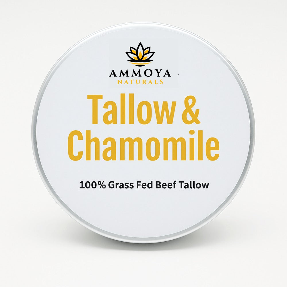 Tallow Balm Grass-Fed Moisturizer Natural Handcrafted Skin Balm for Dry Skin Hands Legs Body 3 Scents Chamomile Rose Honey Frankincense Myrrh Nourishing Whipped Tallow Skin Care Balm Unisex