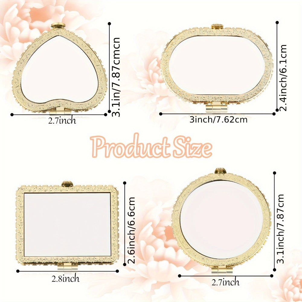 Compact Mirror Bulk 48 Pieces - Floral Pocket Mirror for Purse, Retro Folding Travel Mirror for Women & Girls, Flower Design Makeup Mirror Party Favor Gift Set, Vivid Style