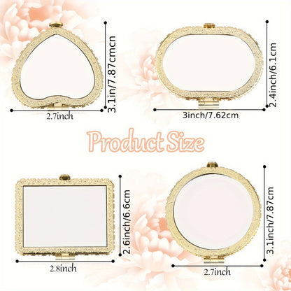 Compact Mirror Bulk 48 Pieces - Floral Pocket Mirror for Purse, Retro Folding Travel Mirror for Women & Girls, Flower Design Makeup Mirror Party Favor Gift Set, Vivid Style
