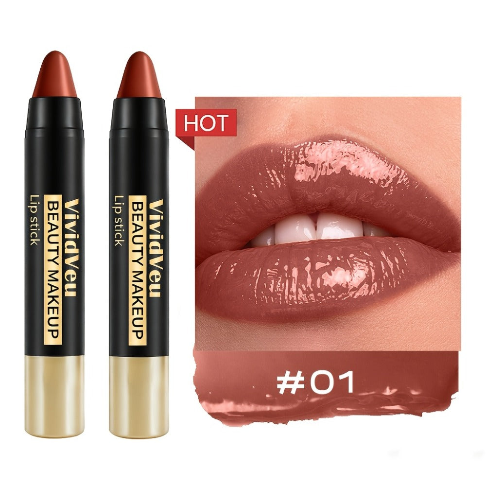 Matte Lipstick Set 6pcs Creamy Long Lasting Waterproof Non-Stick Automatic Lipstick Pen Bullet Lip Color Gift for Women