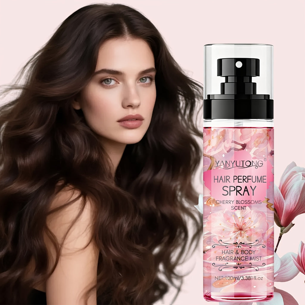 24-Hour Cherry Blossom Scent Hair Perfume Mist | Long-Lasting No-Wash Aromatic Hairspray, Lightweight Non-Greasy Formula for Dates & Daily Use, Portable Styling Spray, Date-Night Essential, Charm-Boosting Dry Shampoo, Perfect Gift for Her