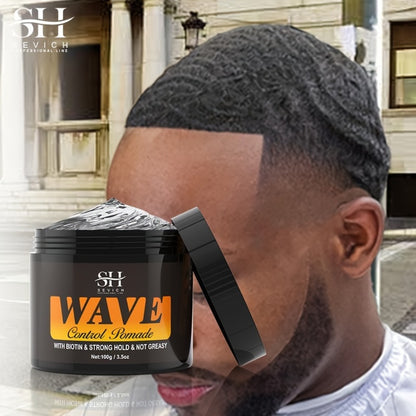 360 Wave Pomade for Men — Strong Hold Hair Styling with Silky Shine & Layered Wave Control, Glycerin Formula, 4-Piece or 5-Piece Set with Silky Durag & Wave Brush, 100g