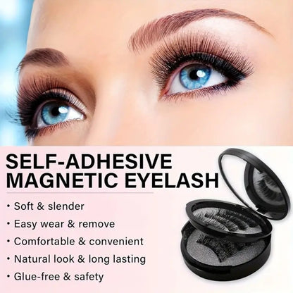 3D Magnetic Lashes 8Pcs Reusable Double Magnetic False Eyelashes Set – Waterproof with Clips & Glue, Natural Look Easy to Wear for Women, Daily Wear, Parties & Special Occasions