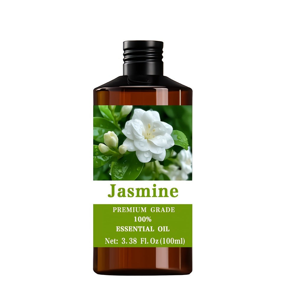 Premium Jasmine Essential Oil, 3.38fl.oz - 100% Pure Care Grade, Moisturizing Oil for Skin, Hair, Nails, All Skin Types Gift, Perfect Christmas Gift