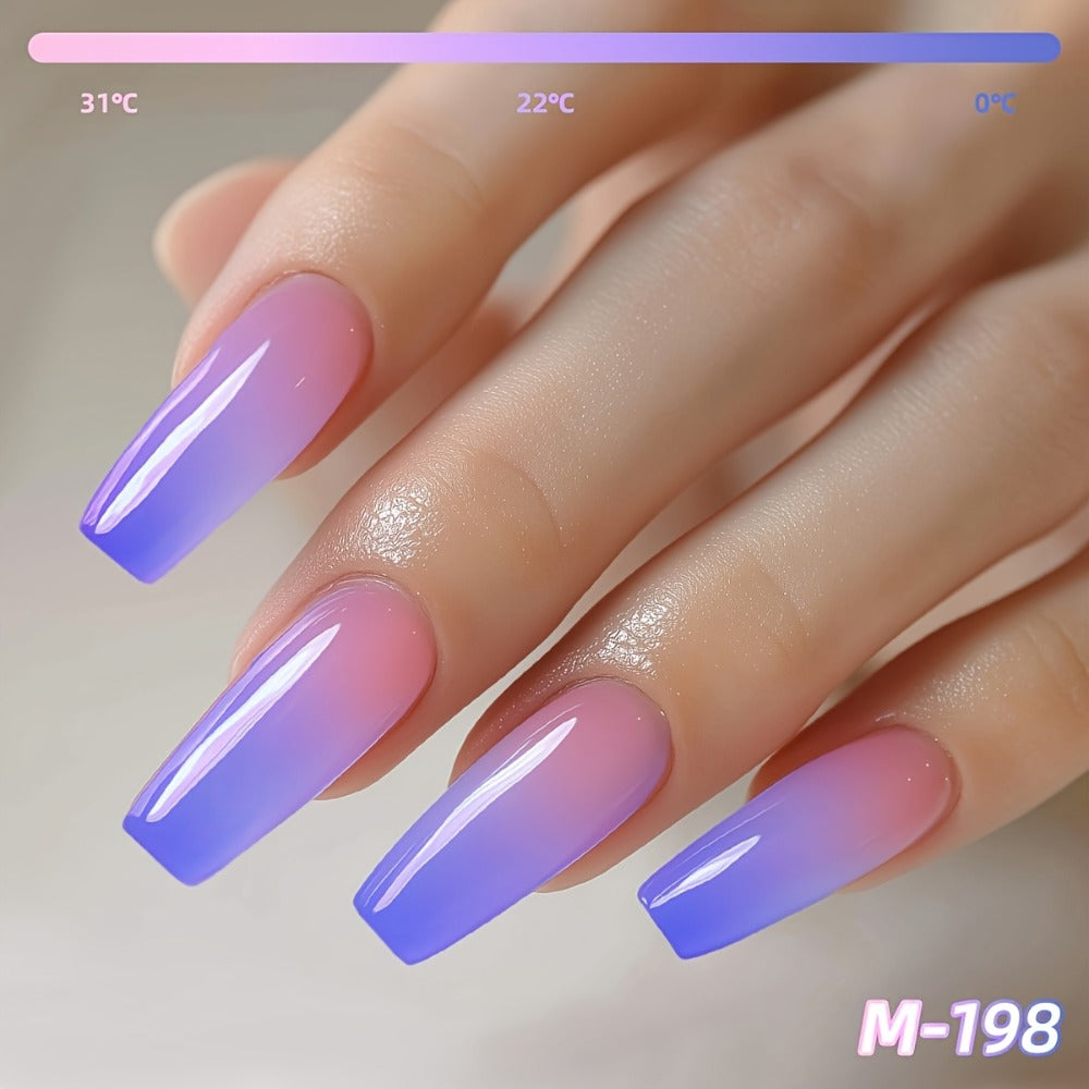 XEIJAYI Frame Bottle Temperature-Responsive Gel 6pcs-- Spring And Summer New Nail Art Series 6pcs Set, Glittery Heat Gel Nail Gel with Color-Changing Nails Salon Design Colorful Shiny Glossy Fashion LED Nail Art for DIY Manicure
