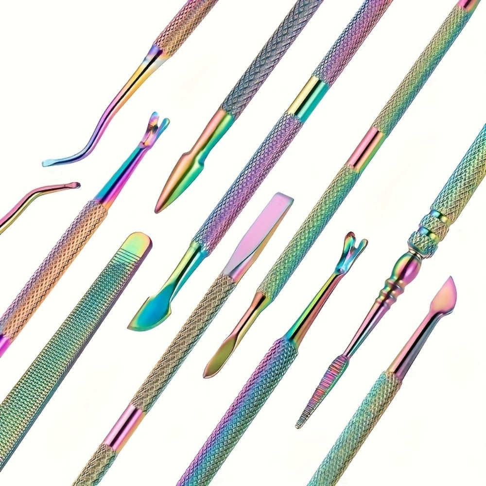 15pcs(Box Included) Professional Stainless Steel for nail Care -cuticle Nippers- Cuticle Pusher, for nail File, Gel Polish Remover, And Manicure Pedicure Tools For Nail Technicians- for nail Tech Must Haves