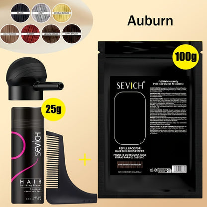 Hair Thickening Fibers Set 2-in-1 with Applicator - Natural Volume & Fuller Look for Thinning Hair, All Hair Types, 8 Colors, 3pcs or 4pcs Set