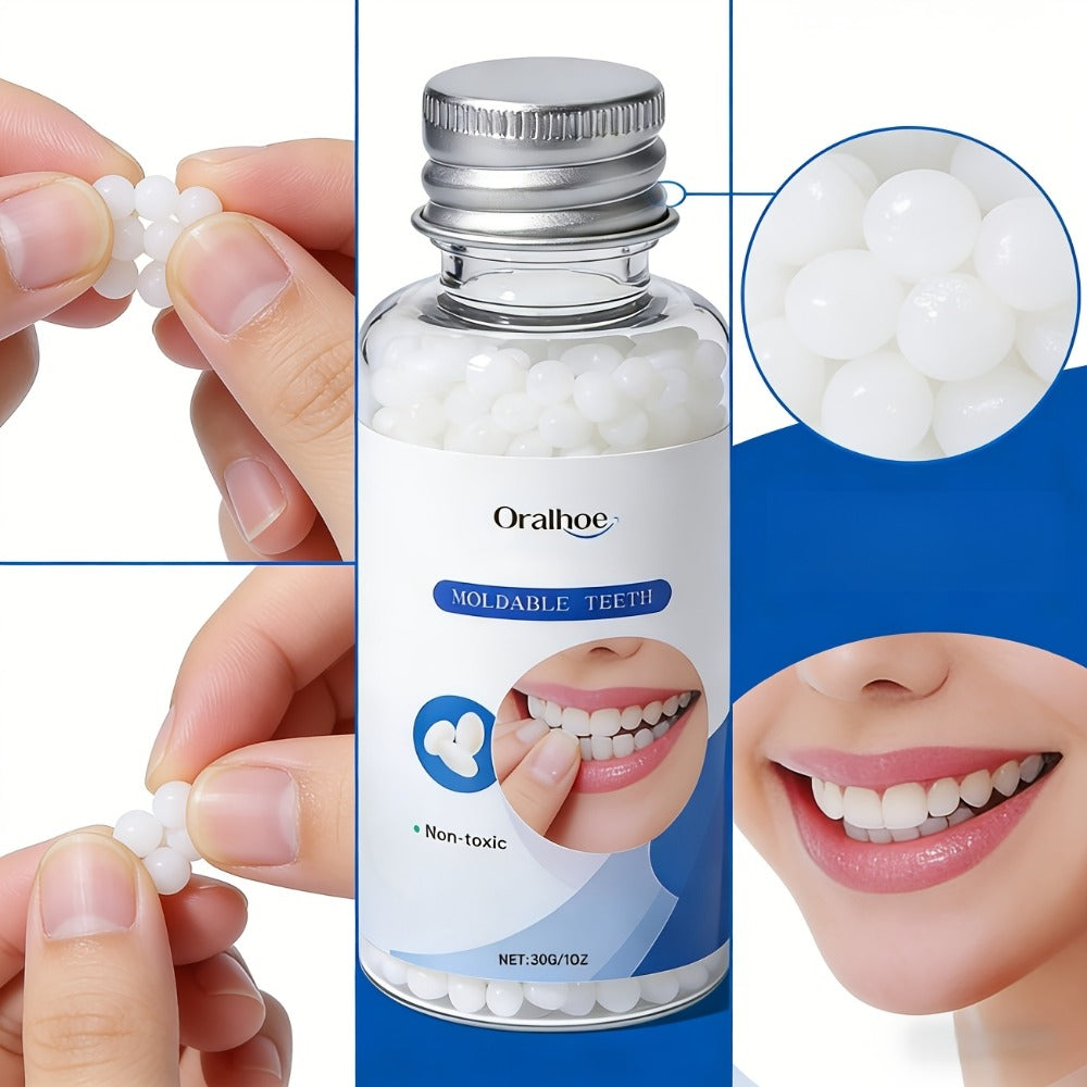 Temporary False Tooth Kit DIY Cosmetic Dental Repair Realistic Moldable Thermoplastic for Missing Broken Teeth Secure Fit Eating Daily Wear Men Women Elderly 30g
