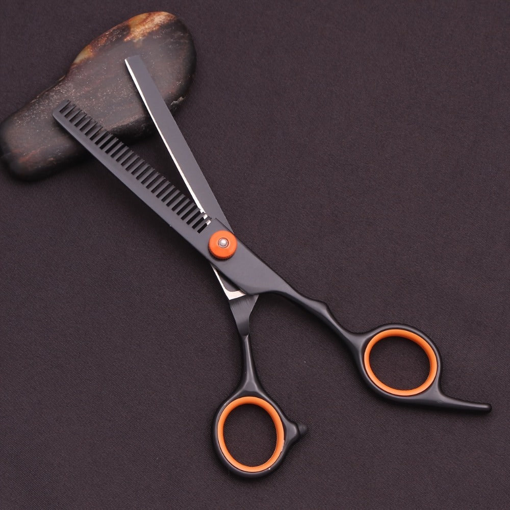 Professional 6" Japanese Steel Hair Scissors Set - 3pcs Texturizing Kit with Thinning Shears, Razor Comb & Detangling Apple Comb for Salon/ Home Use