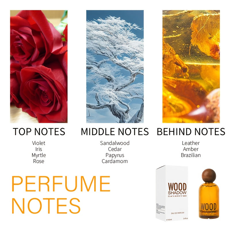 [Men's Wooden Perfume] Classic Men's Wooden Perfume, Designed By Professional Team Of Perfumers, Durable And Strong Sandalwood Fragrance, Suitable For Parties, Business, Fitness, Dating, Dinner - Men's Luxury Gift, Elegant Design, Party Perfume