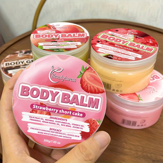 Beautyturess Strawberry Body Glaze 1pc - Moisturizing Body Butter with Shea Butter, Glycerin, Vitamin C - Hypoallergenic, All Skin Types - Long-Lasting Hydration, Body Cream for Dry Skin Care, Easter Bonus & Basket Gifts