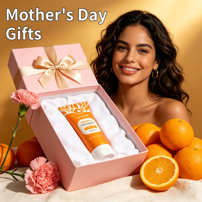 Orange Exfoliating Gel Face & Body Brightening Radiance Booster Gentle Hypoallergenic Exfoliant for All Skin Types Daily Glow Skin Care 50g