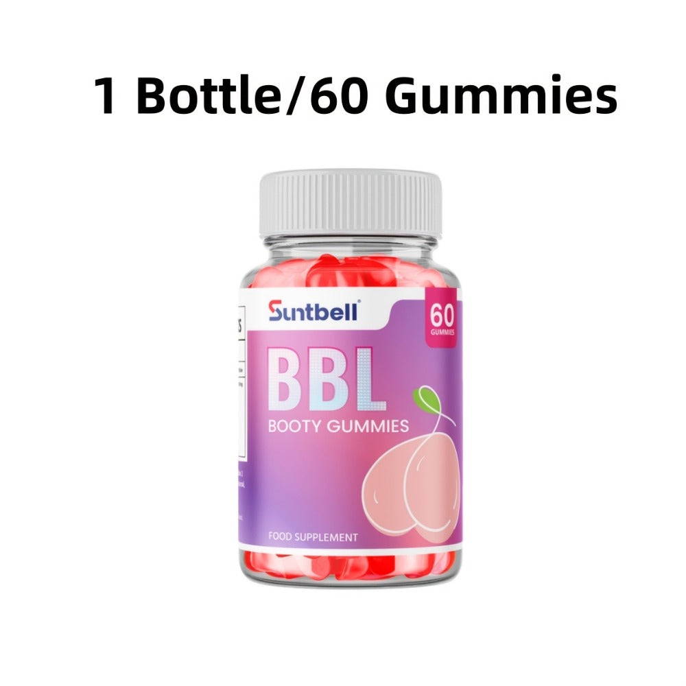 BBL Booty Gummies With Saw Palmetto And Wild Yam, Support Natural Curves, Peach Shape Hips And Feminine Silhouette, Plant-Based Formula For A Fuller, Rounder Look