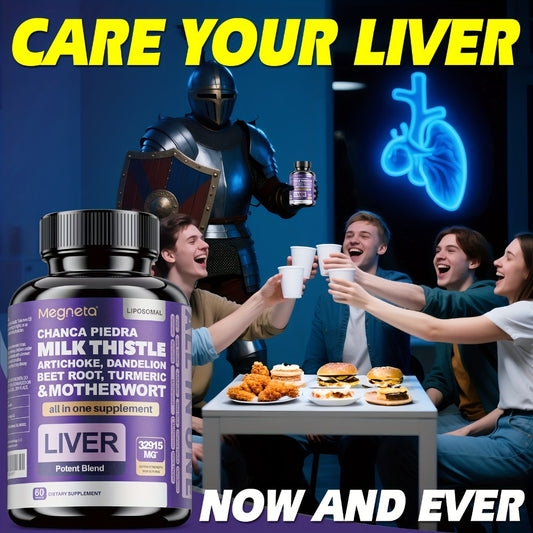 Megenta Liver Wellness | 24, 000MG of Milk Thistle, Turmeric, And Dandelion Root | Herbal Components for | 60 Capsules, 30 Servings
