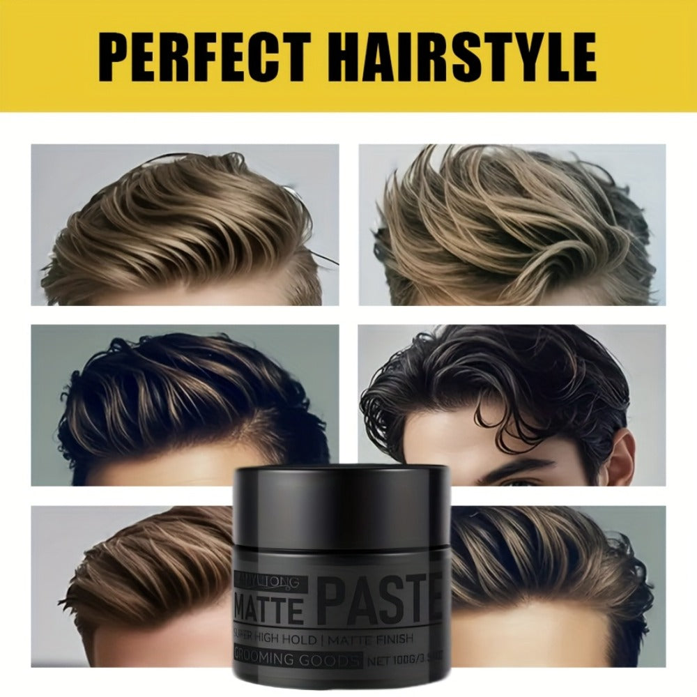 Men's Hair Paste Matte Cream 100g | Non-Greasy Salon Style Styling Gel | Plant Squalane & Argan Oil | Easy Hold & Natural Finish for All Hair Types