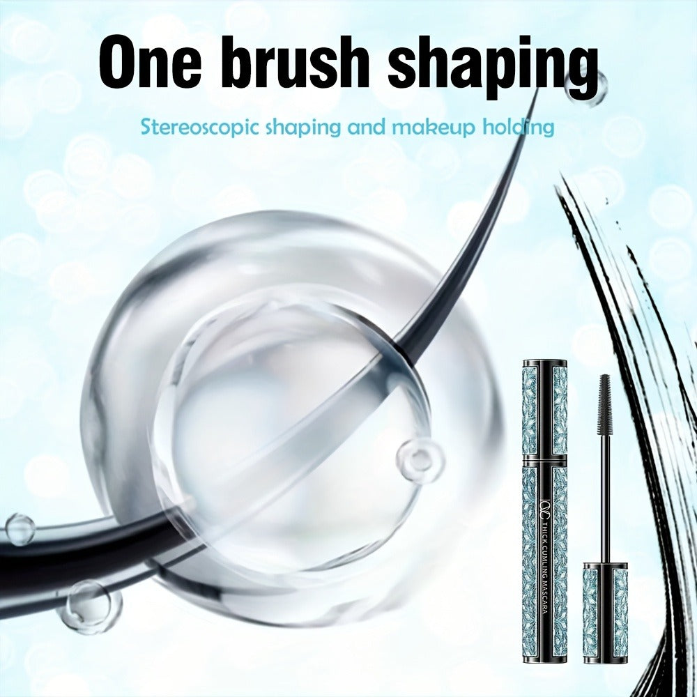Mascara 4D Fiber Volumizing Lengthening Waterproof 3-Pack, Thick Curling Long-Lasting Black Mascara for Dramatic Lash Depth and Charm