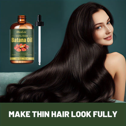 Batana Oil for Hair Growth & Repair - 1.69oz Cold Pressed Essential Oil for Hair, Eyelashes & Eyebrows | Restores Dry Frizzy Damaged Hair | All Hair Types