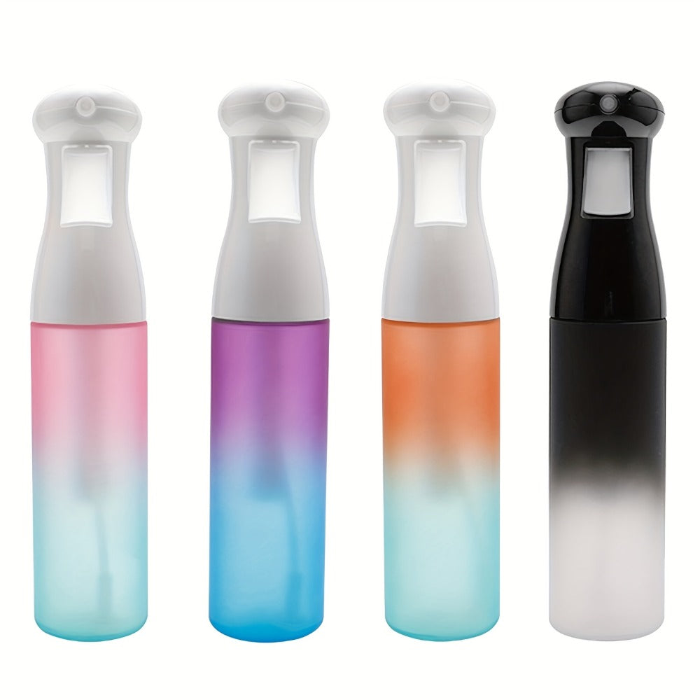 Fine Mist Spray Bottle 300ml 10oz Plastic Refillable Fragrance-Free for Hair Styling Salon Gardening Plant Watering Cleaning Gradient Black Pink Purple