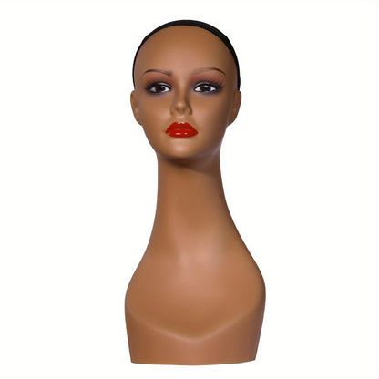 Mannequin Head for Wigs Female Display Stand Plastic Wig Hat Necklace Holder Salon Training Practice Retail Store Showcase Hairstyle Display 4 Pcs Set