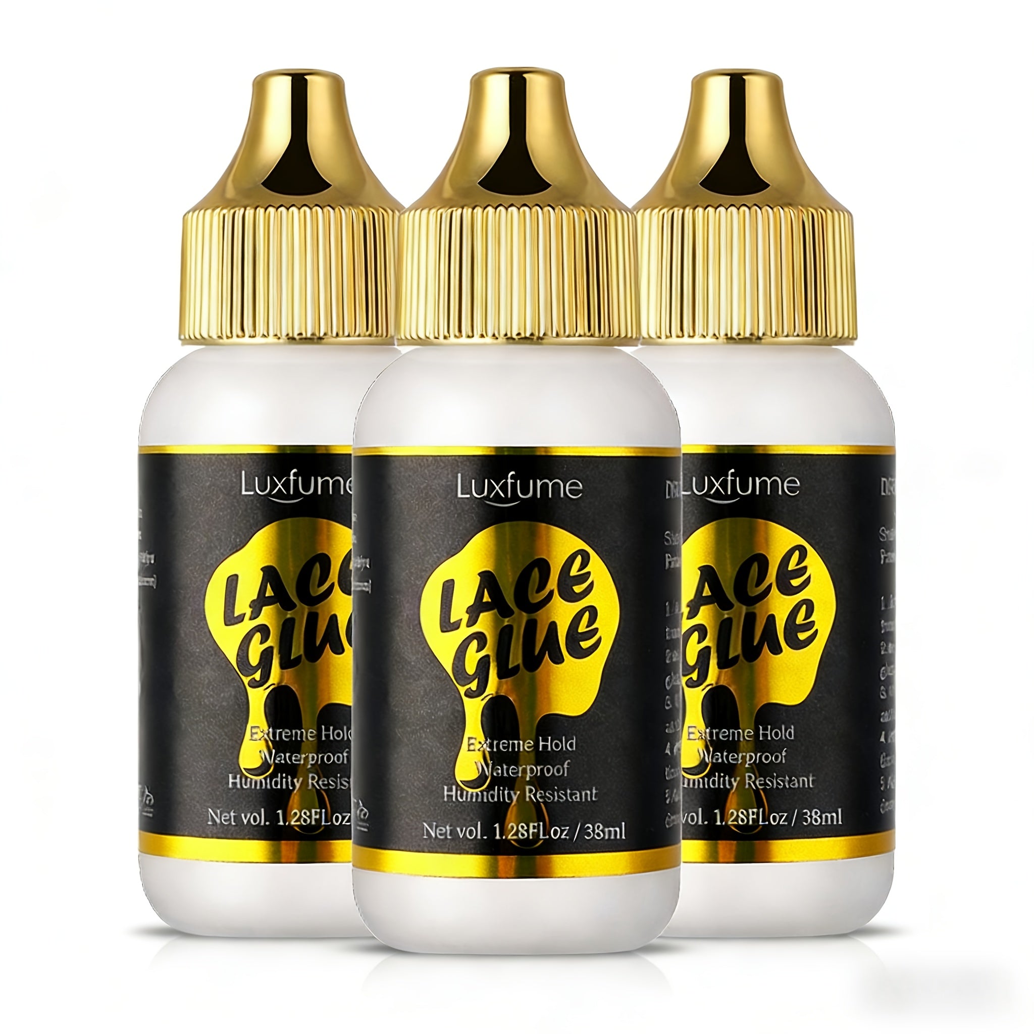3pcs Luxfume Invisible Waterproof Lace Front Glue | Extreme Hold for Wigs, Liquid Container