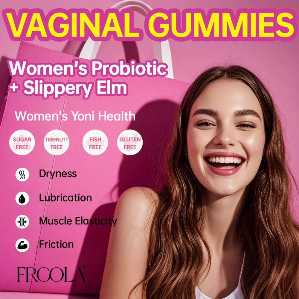 [Feminine Private Care Gummies] - Natural Hydration, Comfort, Elasticity, And Balance - 30 Servings with Kacip Fatimah, Fenugreek, Slippery Elm Bark, Manjakani, And Maca Root, V-Positiv Probiotic Blend