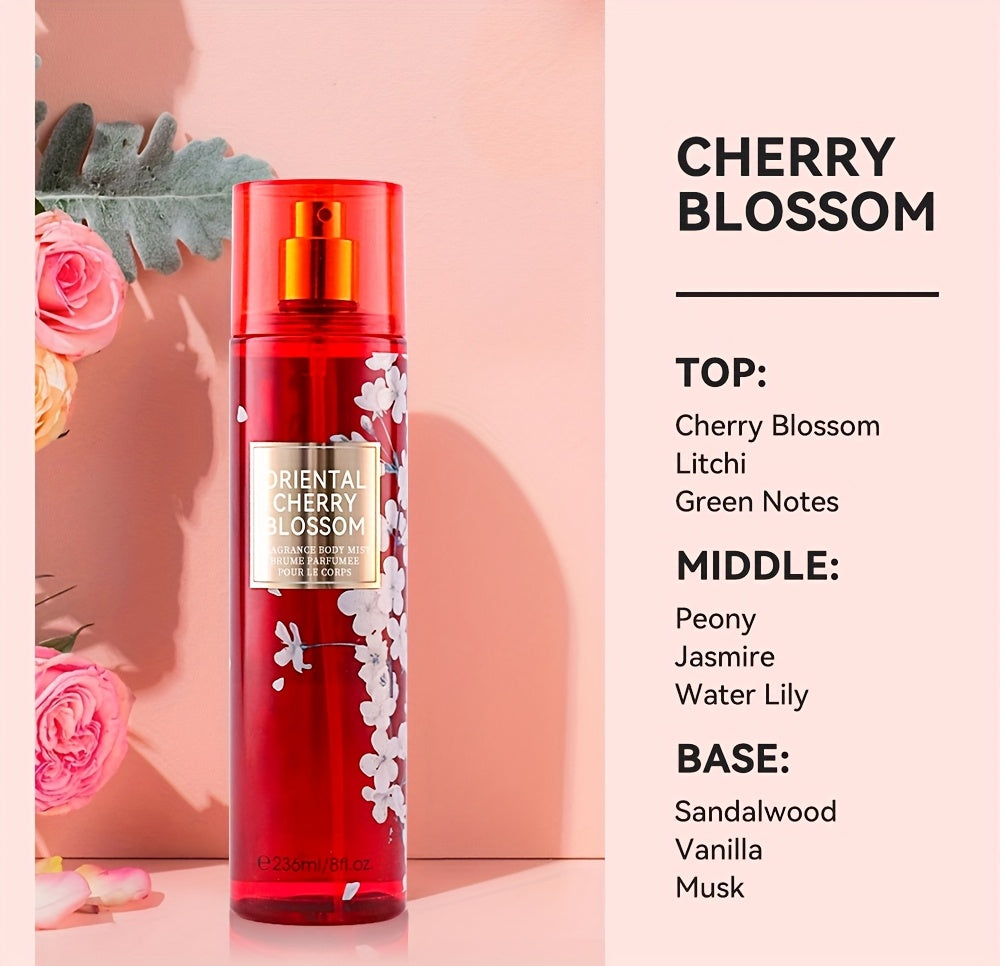 2pcs Women's Body & Hair Fragrance Mist - 8fl.oz, Long-Lasting Perfume with Fruity & Floral Scents, Ideal for Dates, Daily Wear & Gifts