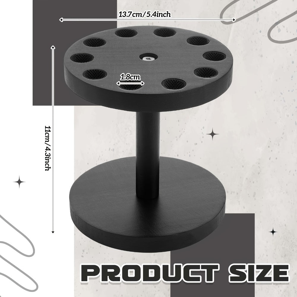360 Degree Rotating Scissor Holder with 10 Diameter 0.71'' Hole Wooden Barber Shears Holder Salon Hair Stylist Container Stand for Barbershop Grooming Tool Storage