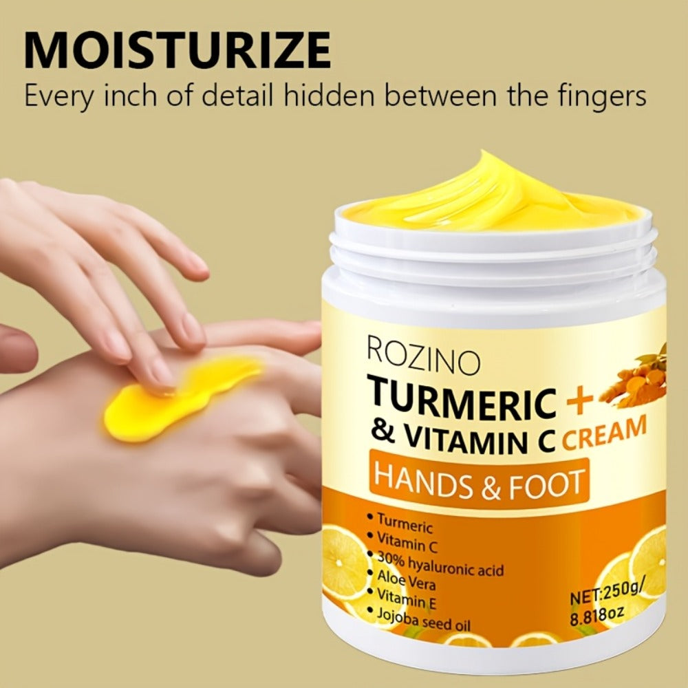 250g Turmeric Dry And Cracked Hand Foot Care Cream-Anti-Crack Cracking Cream Highly Hydrate Moisturize Light Beige, Light Beige Can Be Used On Dry Areas Such As Hands The Back Of Feet, Ankles Elbows Etc.suitable for Dry And Cracked Light Beige