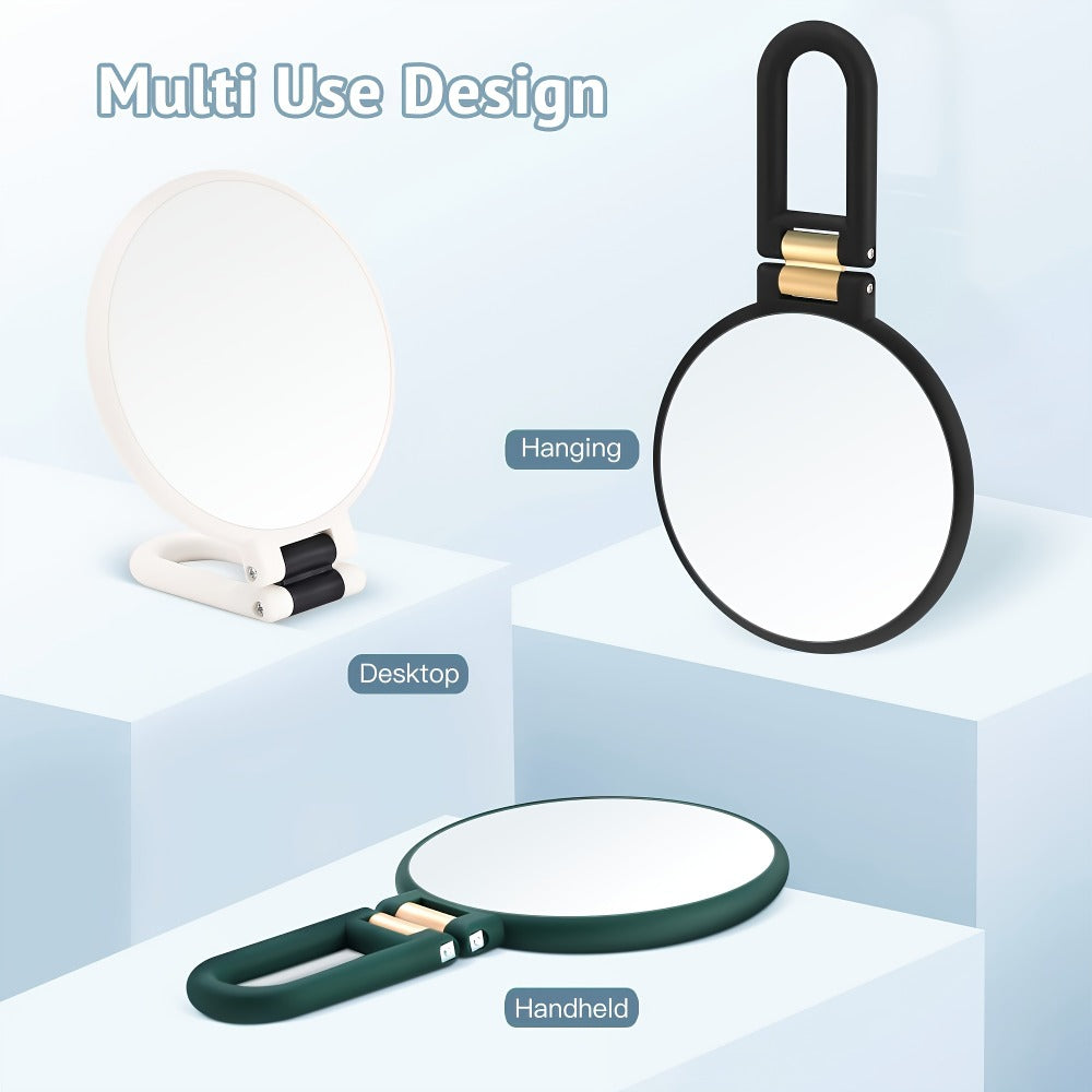 80X Handheld Magnifying Mirror with 1X 80X Magnification, 360° Adjustable Handle Portable Travel Mirror for Makeup Skincare Beard Trimming, Compact Beauty Mirror Gift for Women