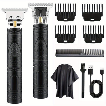 Cordless Hair Clipper & Beard Trimmer Kit for Men – USB Rechargeable Electric Haircut Set with 4 Guide Combs | Professional Home Barber Kit, Portable Grooming Tool | Father’s Day Gift for Men
