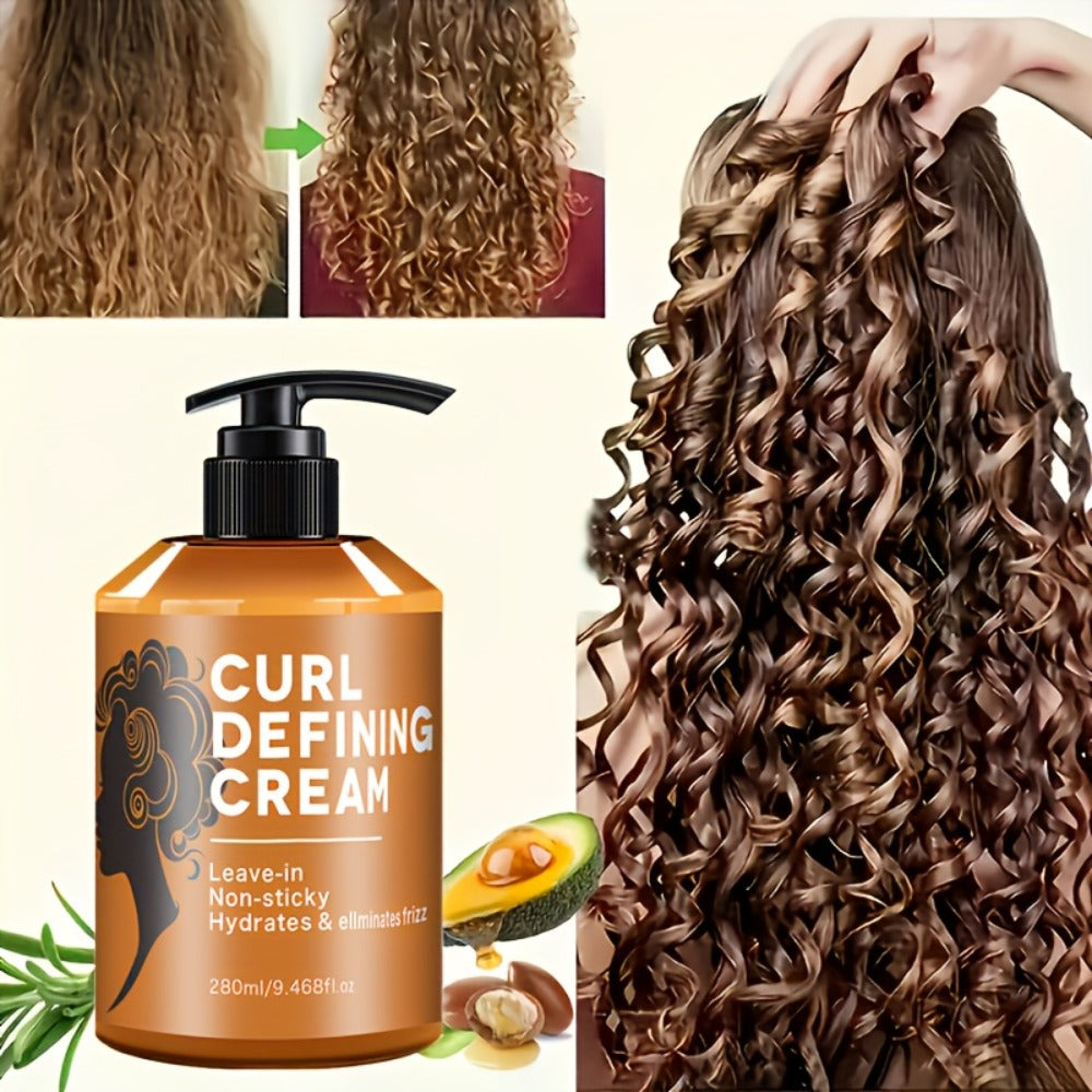 1pc Adult Curling And Styling Cream| Argan Oil | Moisturizing, Long-lasting Styling, Controlling Frizz, Non Greasy | Hairstyle Design | Suitable for Regular, Wavy, And Curly Hair Christmas Gifts, Birthday Gifts | Fashionable Bottle Body Design