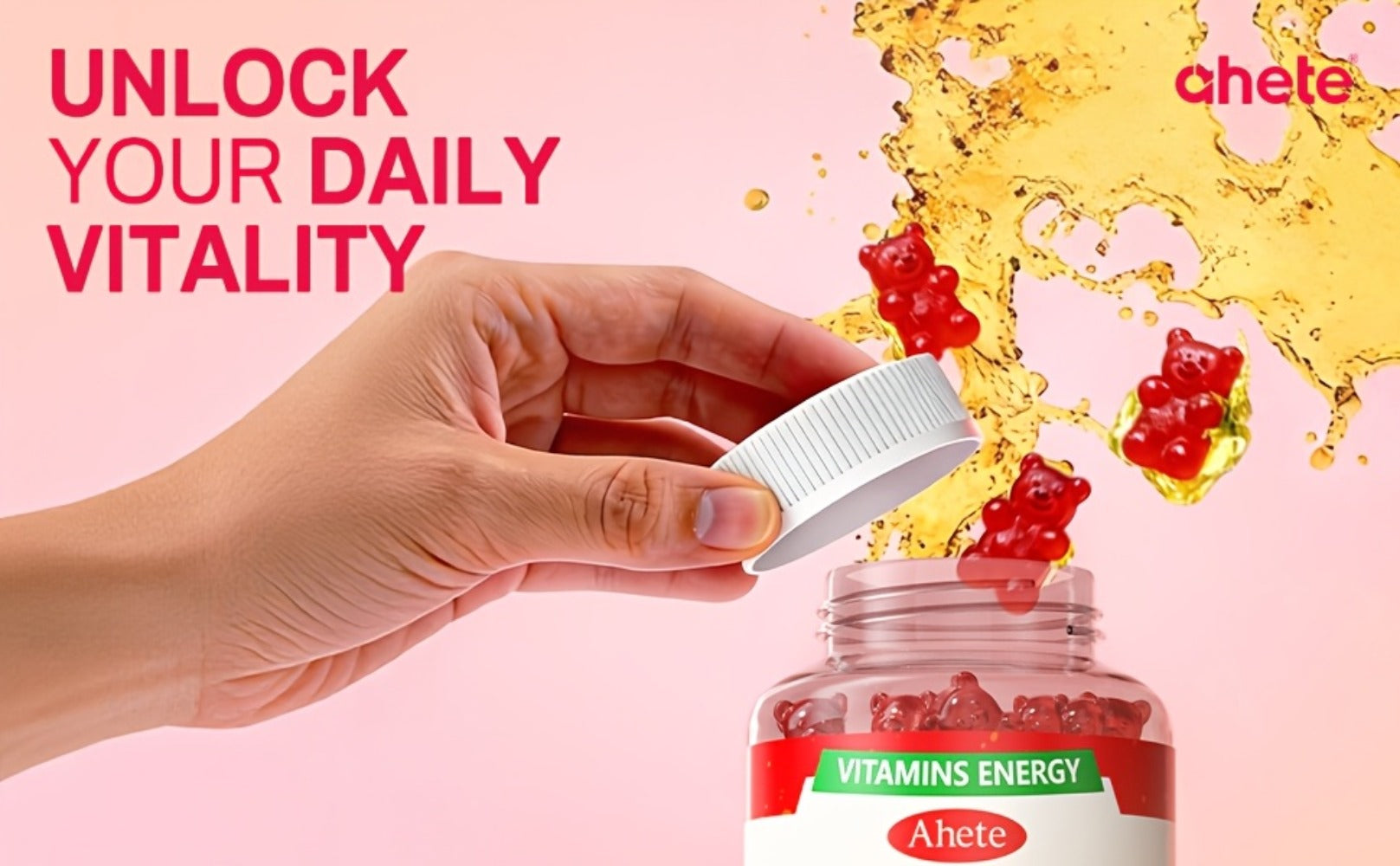 [KETO+ACV]AHETE Apple Cider Vinegar Gummies- Made with Beet Juice, Combined with Vitamin B12, Vegan Formula, Supports Gentle Digestion And Antioxidant Effects. 60pcs Per Bottle, Sufficient for One Month's Supply.