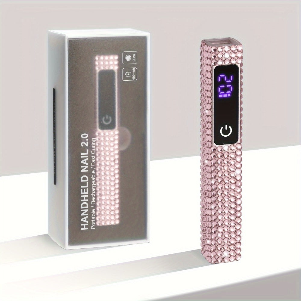 LCD Screen Handheld Nail Lamp 8X Fast Curing LED Light Visual Timer Touch Screen Gel Nail Lamp Cordless Nail Dryer, Suitable for Home Salon