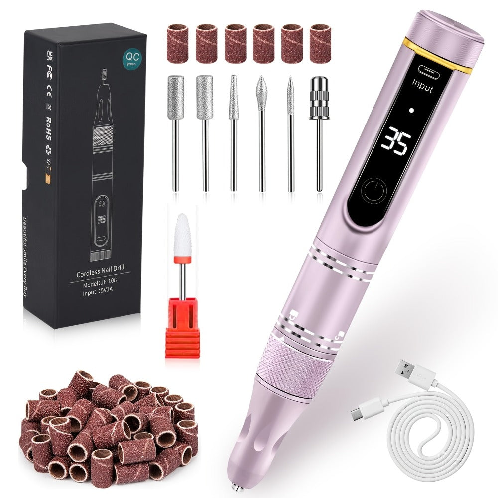 Electric Nail File with a Portable Rechargeable Design, Featuring 35000 RPM, Suitable for Gel Nails, Manicure, And Pedicure for Both Home And Salon Use