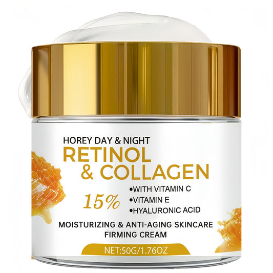 50g Retinol and Hyaluronic Acid Cream, Skincare Facial Moisturizer, Smoothes Fine Lines, Firms Skin Care for Neck, Instant Lift and Brightening, Day and Night Daily Moisturizer, Suitable for Dry, Rough Skin, Youthful Radiance