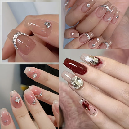 Nail Rhinestone Glue Gel 2pcs — Clear Nail Art Adhesive for 3D Rhinestones, Drill Jewelry & Decorations | LILYCUTE Sticky Nail Glue Gel 0.34oz