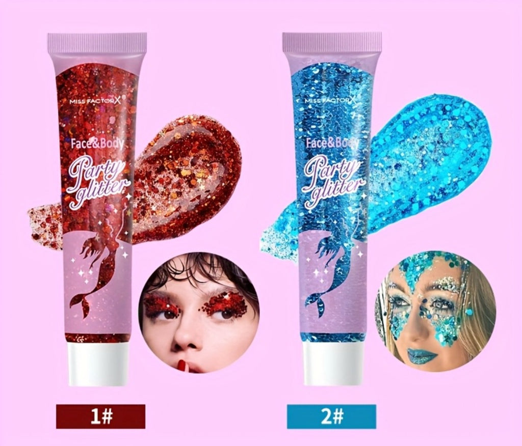 10 Color Set Face & Body Glitter - Cosmetic-Grade Holographic Glitter Gel - Makeup For Festivals, Raves, Anime Cosplay - Safe For Face, Easy Application & Removal