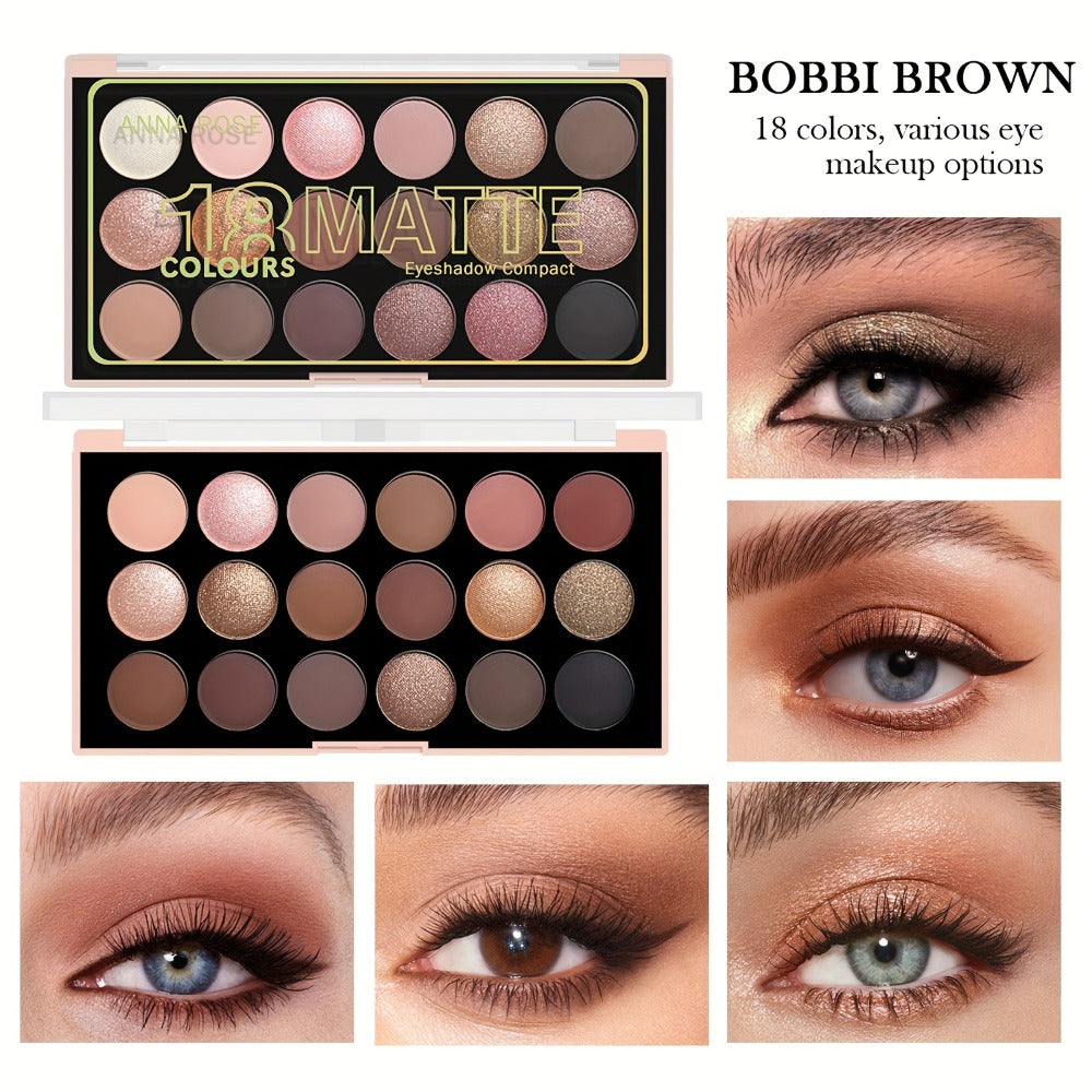 Eyeshadow Palette 18 Colors - Matte & Shimmer Waterproof Sweatproof Long-Lasting Formula, Professional Eye Makeup for Everyday & Glam Looks, Valentine's & Christmas Gift