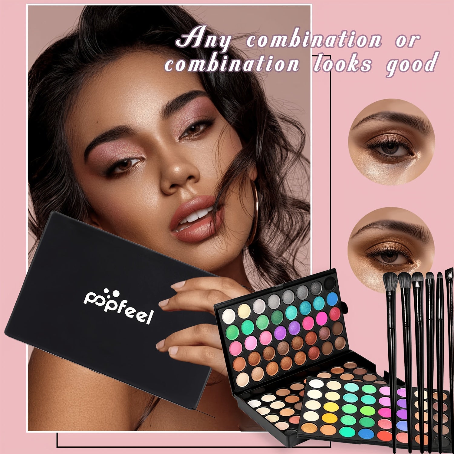 120-Color Eyeshadow Palette with 6 Makeup Brushes, Multi-Color Eyeshadow Palette for Stage Makeup, Cosplay, Shimmer and Matte Multi-Color Eyeshadow
