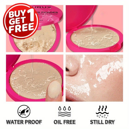 Pressed Powder Foundation 2PCS Set – Lightweight, Waterproof & Sweatproof Concealer Makeup, Non-Sticky Non-Drying Formula, Long-Lasting Coverage for All Skin Types, 5 Shades