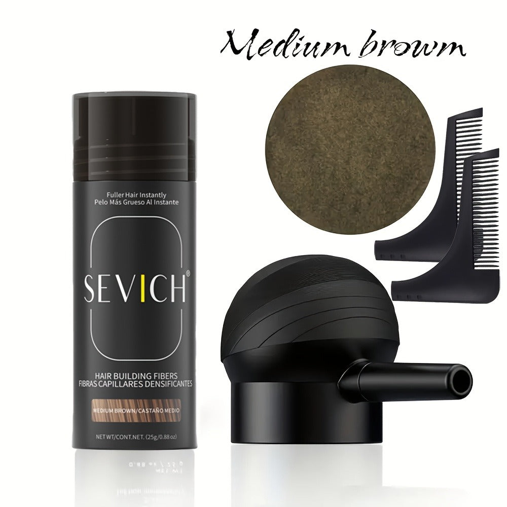 2-in-1 Hair Thickening Fiber Set—Powder + Applicator, Creates a Natural, Voluminous Effect, Suitable for All Hair Types