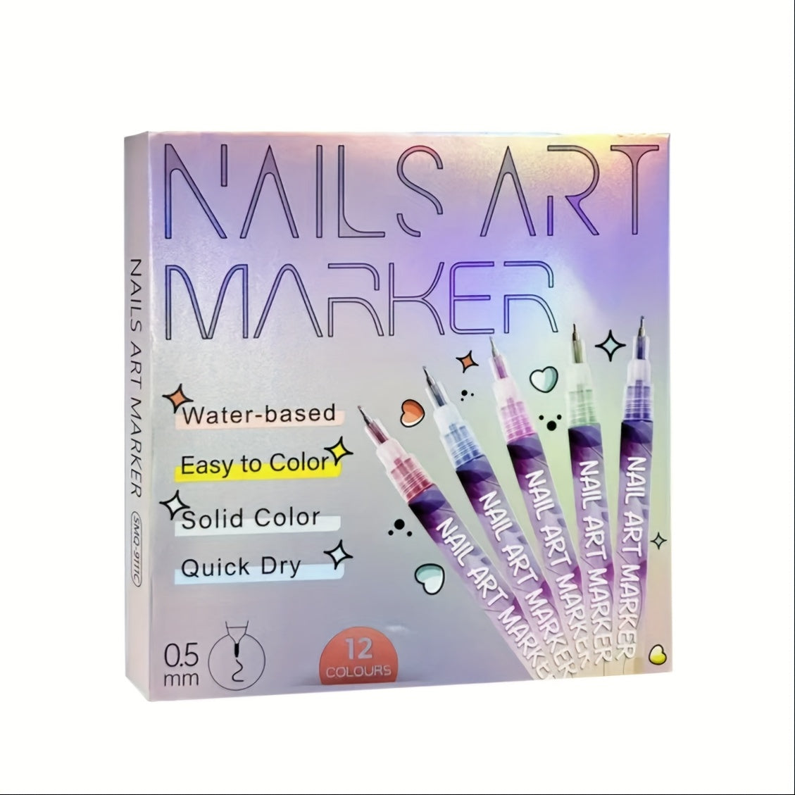 1set Nail Doodle Pen 12-color Nail Art Pens, Nail Art DIY Dot Stitching Pen, 3D Doodle Nail Art Pen, Nail Art Pen Set, Quick Drying, Suitable for Home And Salon DIY, Valentine's Day Nail Supplies Gift Graduation Gifts, Back to School.