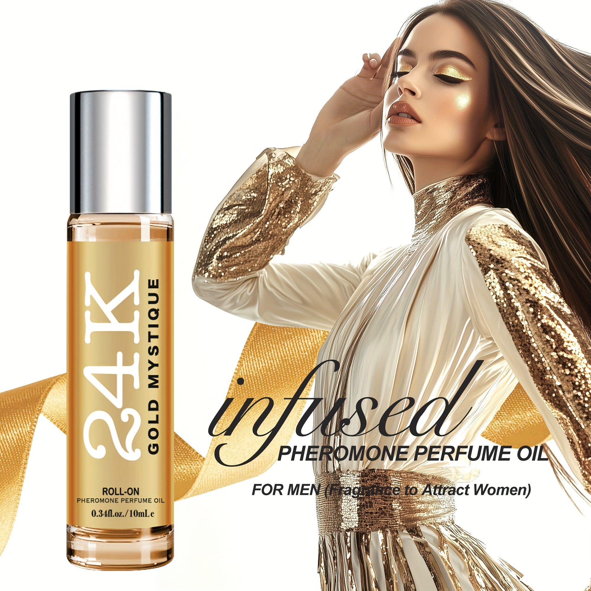 0. 34fl. oz Roll-On Pheromone Perfume Oil Cologne for Men Attract Women Fragrance Travel-friendly Design