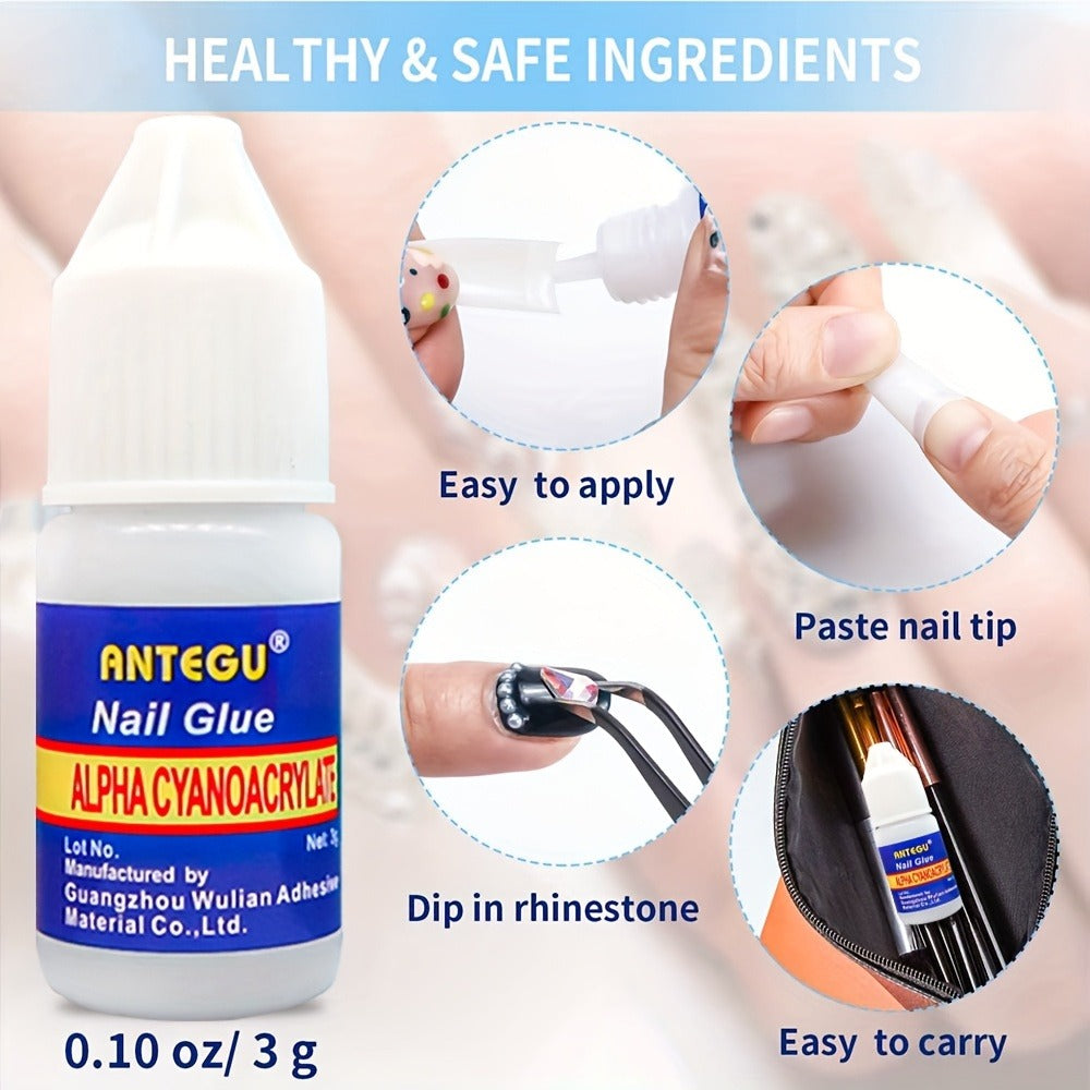 20 Bottles Of Nail Glue, Super Strong Acrylic Nail Glue, Professional Nail Patch Glue for Press On Nails, Long Lasting Acrylic Nail Glue for Nail Patches, Broken Nails Bonding False Nails.