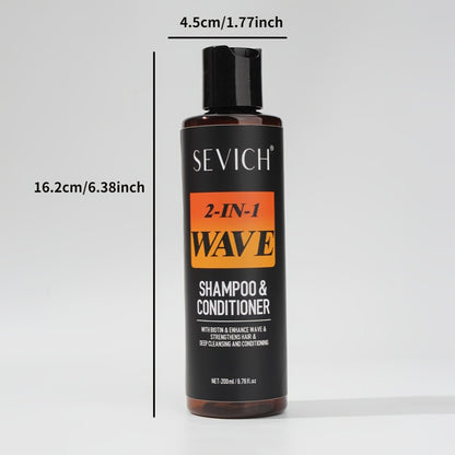 Biotin Wave Shampoo & Pomade 2-in-1 for Men - 360 Wave Deep Cleansing Conditioning Hair Product - Strengthens Hair, Defines Waves with Glycerin Formula, 200ml