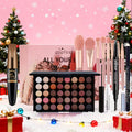 POPFEEL All-in-One Full Face Makeup Kit with Brush+Volumizing Mascara-Complete Beauty Set, Berry & Neutral Foundation, Blush, Eyeshadow Palette & Mascara Suitable for Gifts Or Personal Use, Comprehensive Powder-Based Makeup Collection