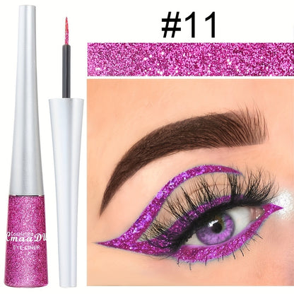 Glitter Liquid Eyeliner Set 16 Colors Sparkling Eye Liner Kit Waterproof Long Lasting Party Stage Festival Makeup Beauty Tool