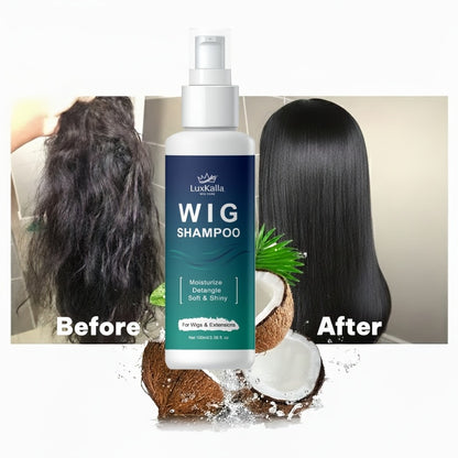 Synthetic Hair Shampoo 2-in-1 | Deep Cleansing Revitalizing Moisturizing Detangling | Soak & Rinse Formula for Wigs & Extensions | 2-Pack