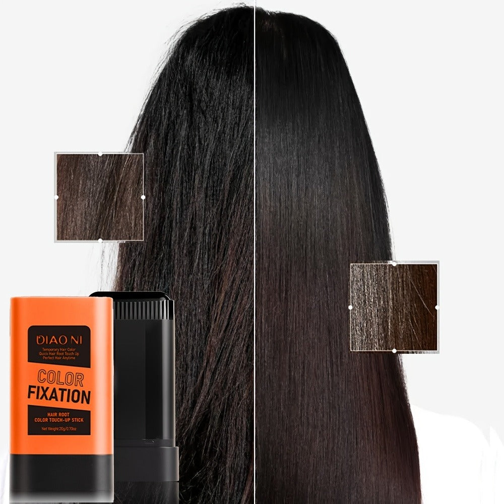 Disposable Hair Root Touch-Up Stick 2pcs - Portable Gray Coverage Hair Dye Stick with Plant-Based Squalane | Long-Lasting | 3 Shades | All Hair Types